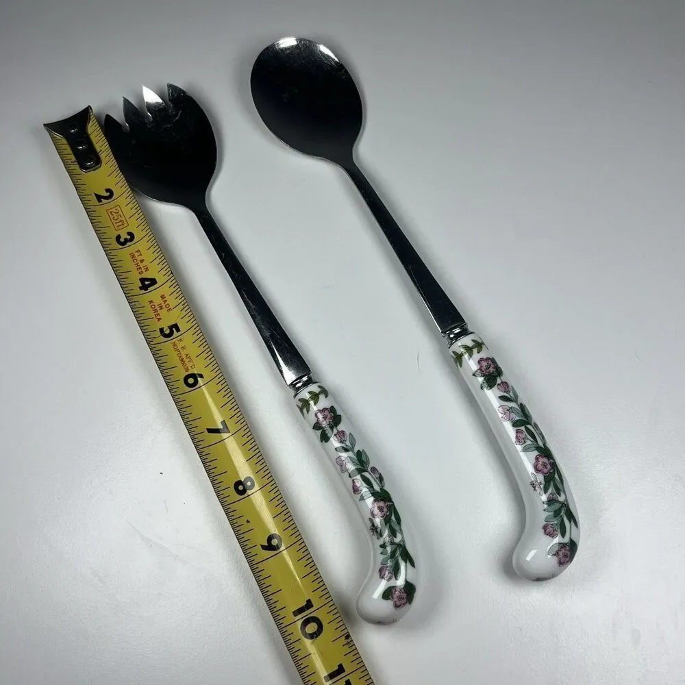 PORTMEIRION Botanical Garden Rhododendron 2PC Salad Servers